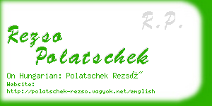 rezso polatschek business card